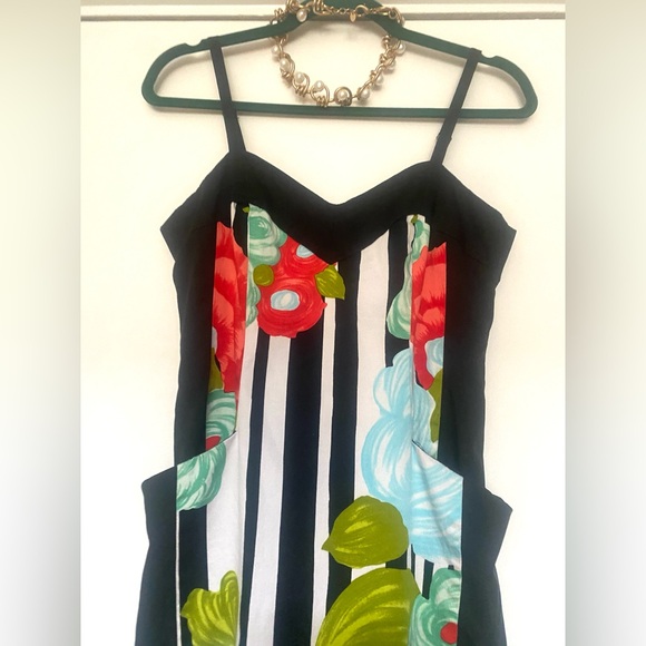 Amy Winehouse Style Retro Nanette Lepore Dress - 4 - Pinup Floral Print - Picture 4 of 6